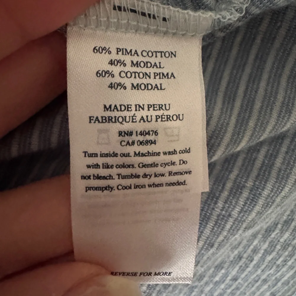 ⚡️Faherty Cloud Stripe collection blue polo, size Medium - Picture 8 of 9